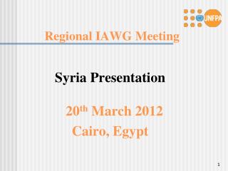 Regional IAWG Meeting