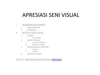 APRESIASI SENI VISUAL