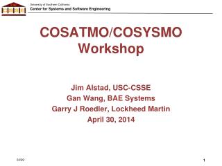 COSATMO/COSYSMO Workshop