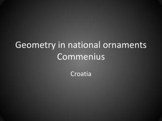 Geometry in national ornaments Commenius