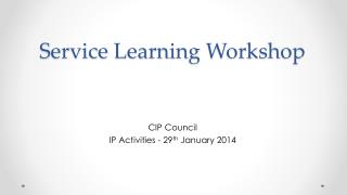 Service Learning Workshop