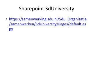Sharepoint SdUniversity