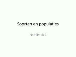 Soorten en populaties
