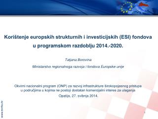 Korištenje europskih strukturnih i investicijskih (ESI) fondova