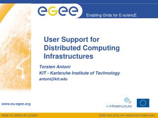 User Support for Distributed Computing Infrastructures