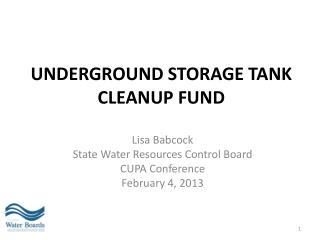 Underground Storage Tank Cleanup Fund