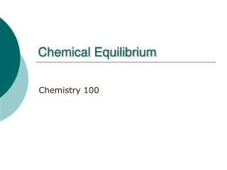 Chemical Equilibrium