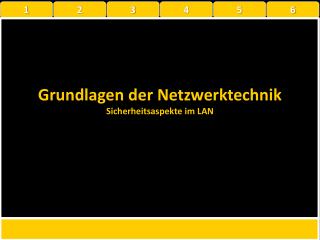 Grundlagen der Netzwerktechnik Sicherheitsaspekte im LAN