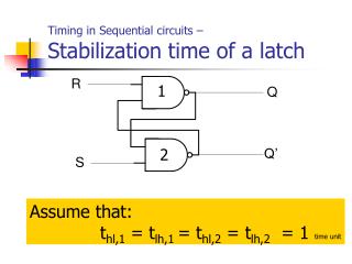 Timing in Sequential circuits – Stabilization time of a latch