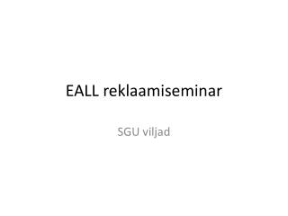 EALL reklaamiseminar