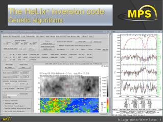 The HeLIx + inversion code Genetic algorithms