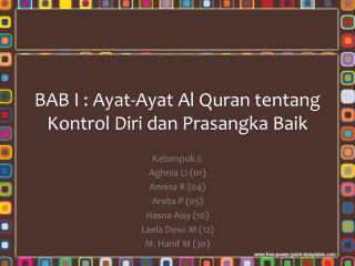 BAB I : Ayat-Ayat Al Quran tentang Kontrol Diri dan Prasangka Baik