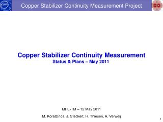 Copper Stabilizer Continuity Measurement Project
