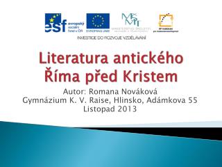 Literatura antického Říma před Kristem