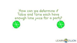 How can we determine if Tobie and Torie each have enough lime juice for a party?