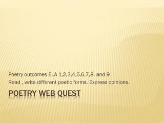 Poetry Web Quest