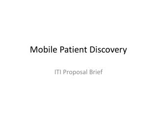 Mobile Patient Discovery