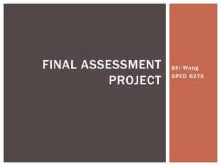 Final assessment project