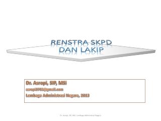 Renstra skpd dan lakip