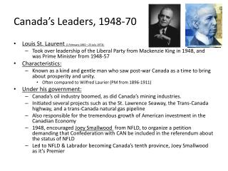 Canada’s Leaders, 1948-70