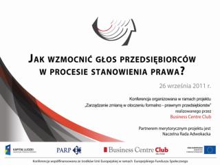 PROGRAM KONFERENCJI Warszawa, 26 września 2011