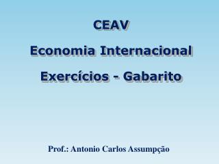 CEAV Economia Internacional Exercícios - Gabarito