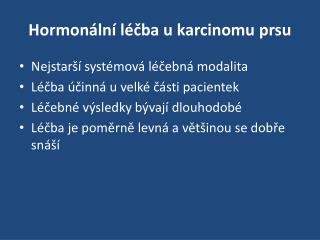 Hormonální léčba u karcinomu prsu