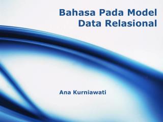 Bahasa Pada Model Data Relasional