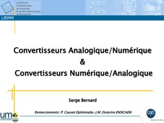 Convertisseurs Analogique/Numérique &amp; Convertisseurs Numérique/Analogique