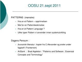 OOSU 21.sept 2011