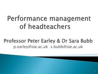 Performance management of headteachers
