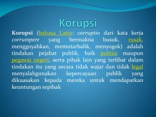 Korupsi