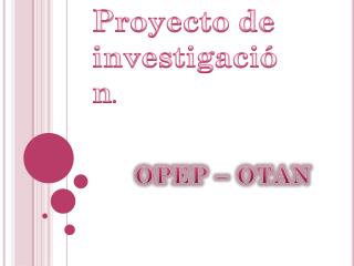 Proyecto de investigación .