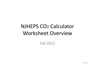 NJHEPS CO 2 Calculator Worksheet Overview
