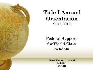Title I Annual Orientation 2011-2012