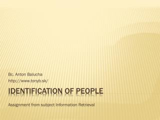 Identification of people