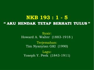 NKB 193 : 1 - 5