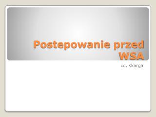 Postepowanie przed WSA