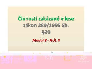 Činnosti zakázané v lese zákon 289/1995 Sb. §20