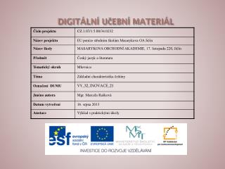 DIGITÁLNÍ UČEBNÍ MATERIÁL