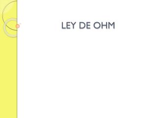 LEY DE OHM