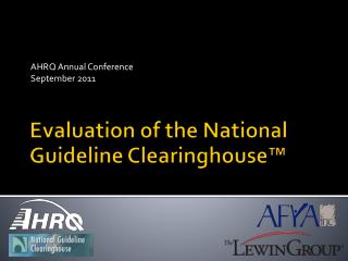 Evaluation of the National Guideline Clearinghouse™