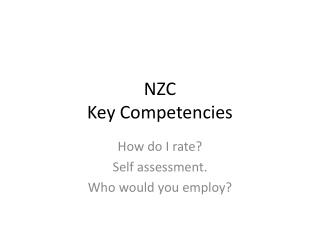 NZC Key Competencies