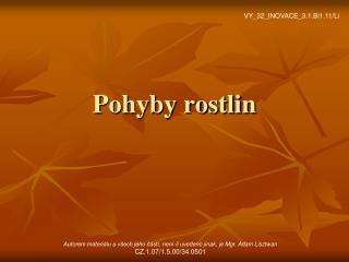 Pohyby rostlin