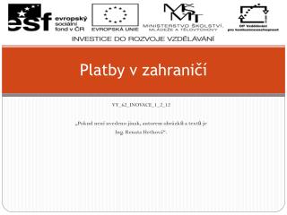 Platby v zahraničí