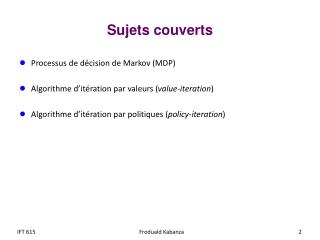 Sujets couverts