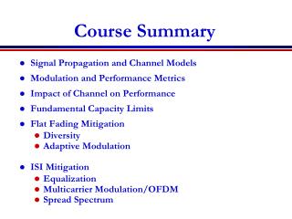 Course Summary