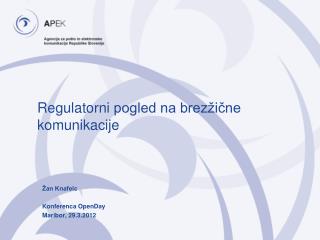 Regulatorni pogled na brezžične komunikacije