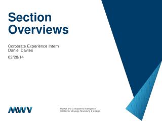 Section Overviews