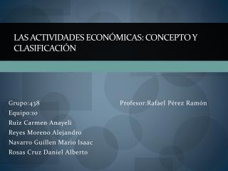 Las actividades económicas: concepto y clasificación